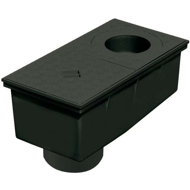 Regard de descente 165 x 320 mm pour eaux pluviales - Noir - Fisrt Plast