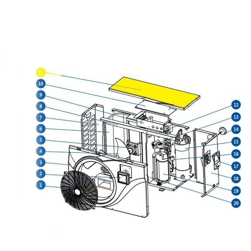 Le Sanitaire - Couvercle supérieur pour pompe à chaleur pour piscine