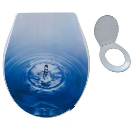 Couvercle Wc Universel Salle De Bain 44x36.5cm Goutte D'eau Douce Fantaisie   -3.5     -