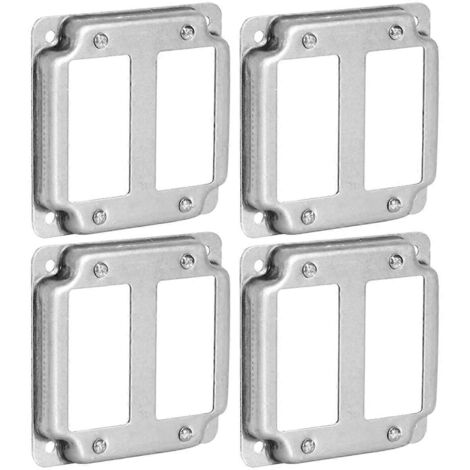 couvercles de boîte électrique doubles carrés de 4 pouces, surélevés de 1/2 pouce.