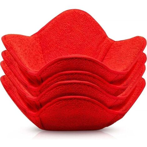 Couvercles de bols compatibles avec le micro-ondes, en microfibre résistante à la chaleur, adaptés aux bols chauds et froids, utilisables au micro-ondes sans risque de brûlures, lot de 4 (rouge).