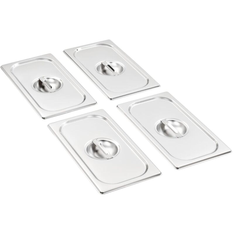 Deksels 4 st voor GN 1/3 schalen roestvrij staal50898