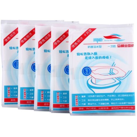 Couvercles de toilette jetables [50 unités] - Protection 100% imperméable pour siège WC, idéal voyage et améliorations maison