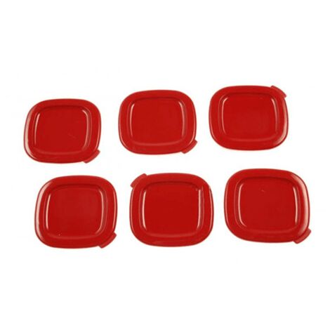 COUVERCLES ROUGE POT YAOURT LIVRE PAR 6 pour PIECES CUISSON...