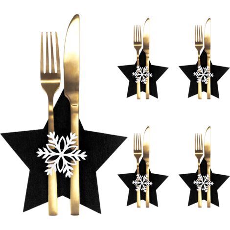 COUVERT À COUVERTS NOËL 4 SZT. BLACK