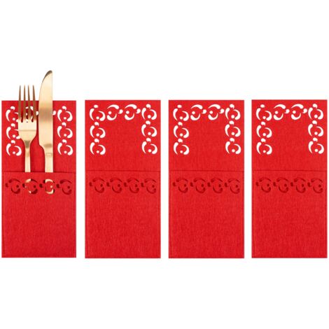 COUVERT À COUVERTS NOËL 4 SZT KF357-4R RED