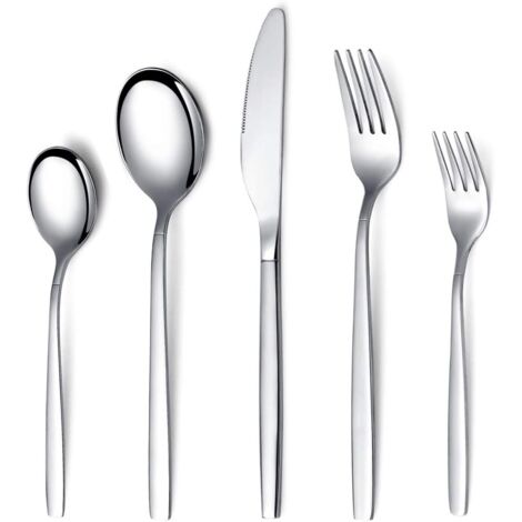 Couverts Acier Inoxydable - 30 Pièces - 6 Personnes - Durable - Quotidien Et Fête