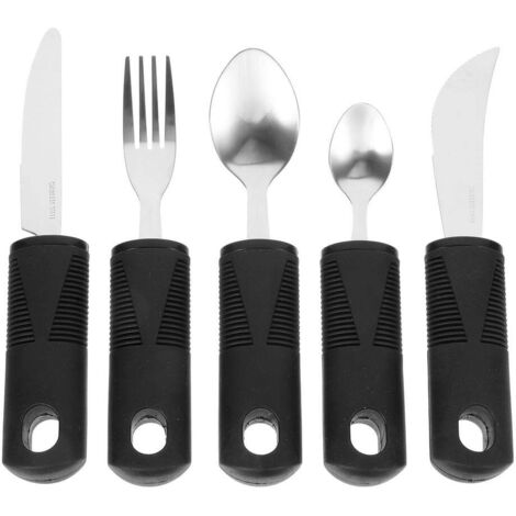 Couverts Adaptés Lestés pour Senior et Handicap, Set Fourchette et Cuillère pour Aide au Repas