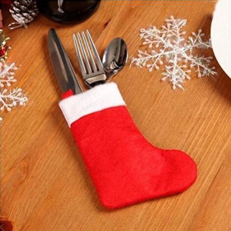 COUVERTS DÉCORATION CHAUSSETTE 4 PCS VEILLE DE NOËL