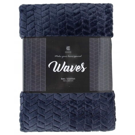 Couverture 150x200 Vagues Graphite Home & You