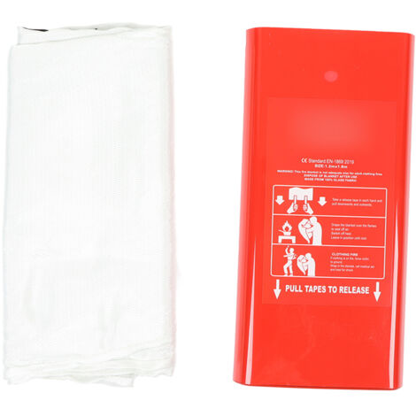 Couverture anti-feu en fibre de verre ignifuge pour urgence - Bureau, Hôtel, Voiture, Maison