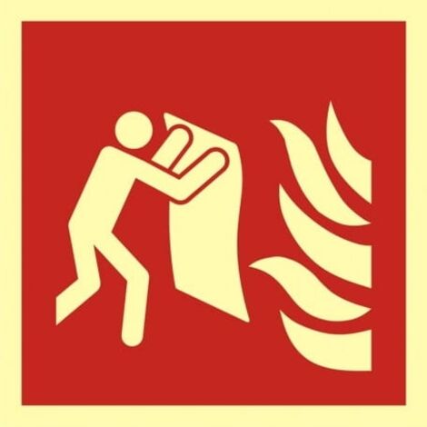 Couverture anti-feu photoluminescente 15 x 15 cm - Marquage de sécurité incendie