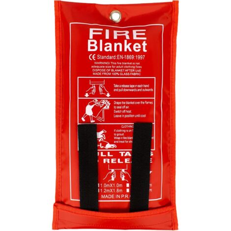 Couverture Anti-feu pour la Maison et la Cuisine, Couverture Anti-feu en Fibre de Verre d'urgence pour Les Personnes, Protection Ignifuge et Isolation Thermique (120 x 120 cm)