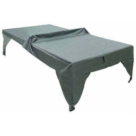 Couverture anti-poussière pour table de ping-pong d'extérieur grise, pratique, imperméable, facile à nettoyer - Résistant à l'usure，pour la protection des meubles d'intérieur et d'extérieur