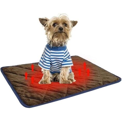 Couverture Auto-chauffante Chats Chiens Tapis Thermique Animaux Compagnie Imperméable Résistant Usure Antidérapant, Coussin Chauffant pour Lit Chien Lavable Machine Lavable Main