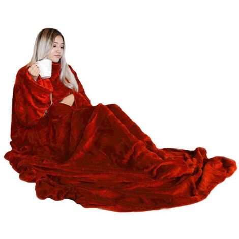 Couverture avec manches et poche - rouge
