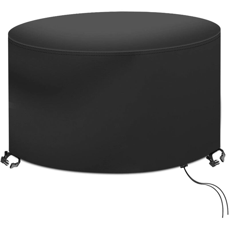 Couverture Bâche de Protection de Table, Housse de Protection pour Table Ronde Imperméable au Vent Housse Mobilier 420D Oxford Tissu Housse Salon de
