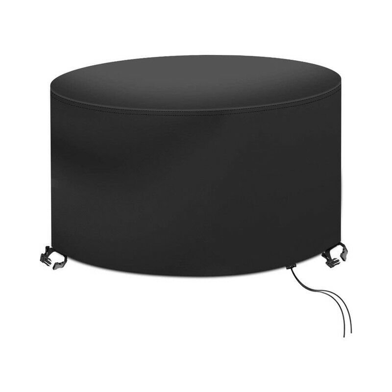 Couverture Bâche de Protection de Table, Housse de Protection pour Table Ronde Imperméable au Vent Housse Mobilier 420D Oxford Tissu Housse Salon de