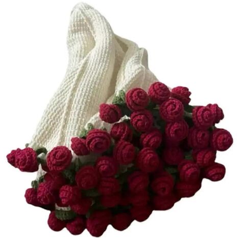 Couverture bouquet de fleurs faite main, pliable, douce, roses, pour débutants