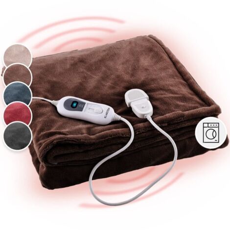 Couverture Chauffante 2 Places électrique XL 180x151 cm, Plaid Chauffant, Couette Lavable Machine 120W, 3 Températures, Minuterie 3H, Surmatelas Chauffant Electrique sans Fil Canapé et Lit