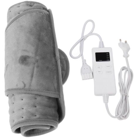 Couverture chauffante 2024 pour la taille, chaleur constante, en micro-peluche polyester, coussin chauffant électrique d'hiver pour la maison, compatible UE AC220V/240V, gris