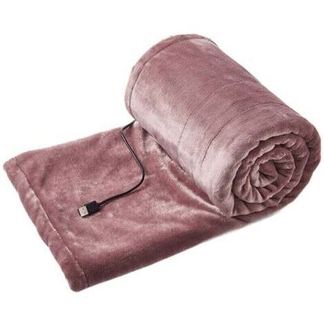 Couverture Chauffante à ChâLe, Alimentation USB et Conception sans Fil Lavable à 3 RéGlages de TempéRature Couverture Chauffante Plaid Chauffant électrique Rose - 80140cm