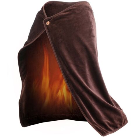 Couverture chauffante. châle chauffant. couverture lavable et portable pour le camping. le bureau et la maison brun
