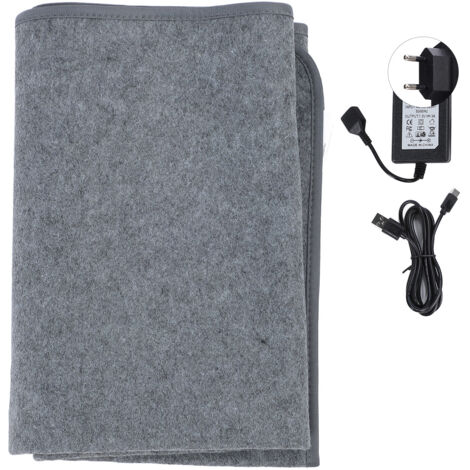 Couverture chauffante électrique 160X80cm, chauffage rapide 60 ℃, 3 températures, chauffe-lit lavable pour dortoirs et chambres à coucher, prise ue 7.5V 3A