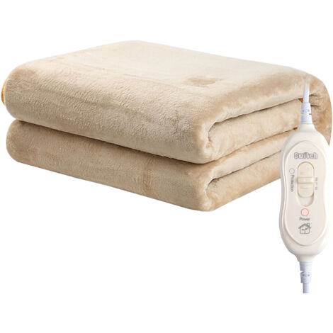 Couverture chauffante électrique, 220-240V, coussin chauffant, chauffage rapide, chauffe-corps, confortable, pour la maison, hiver, CA-3, 150x80cm, avec 2 niveaux de température