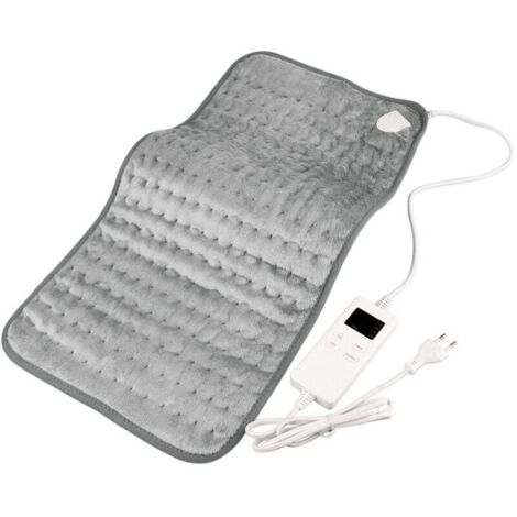 Couverture Chauffante Électrique 30x60cm Gris Avec6 Niveaux de Température, Extinction Automatique & Protection Contre la Surchauffe, Fixation Facile Sur Lit et Matelas