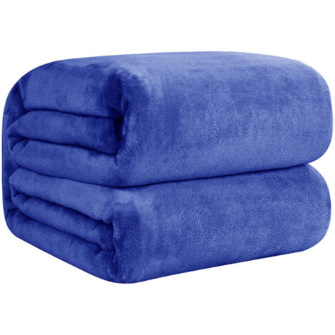 Couverture chauffante électrique bleue, 150 x 80 cm, 3 niveaux de température, 8 éléments chauffants