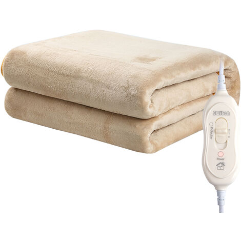 Couverture Chauffante Électrique Coussin Chauffant Couverture Chaude Chauffage Rapide Hiver Body Warmer Housse de Matelas Confortable 150x80cm avec 2 Niveaux de Température pour la Maison 220-240V, CA