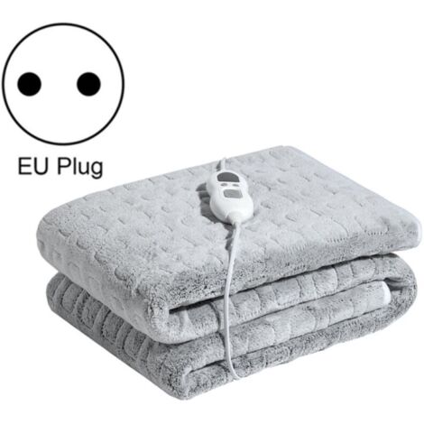 Couverture chauffante électrique en flanelle 100 W avec interrupteur de minuterie de thermostat, style : prise EU 6ème vitesse.