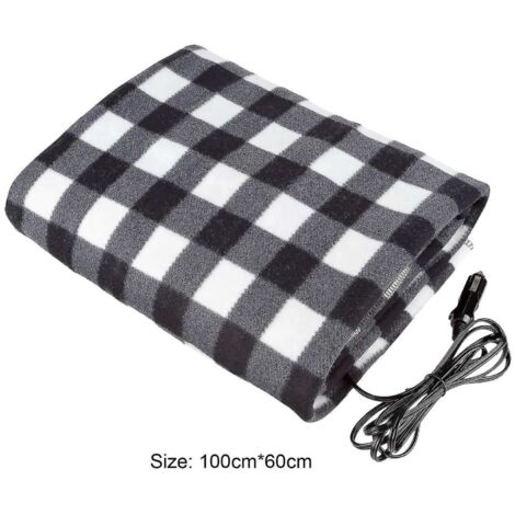 Couverture chauffante électrique portable en laine 12 V pour voiture, économique et chaude, idéale pour l'hiver.