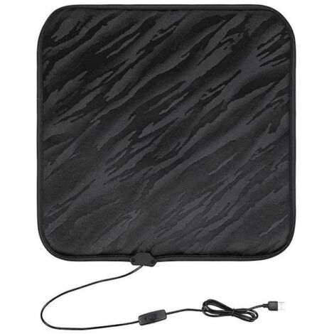 Couverture chauffante électrique USB d'hiver pour siège auto, coussin chauffant pour canapé et fauteuil, noir