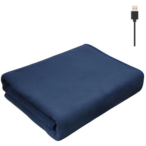 Couverture chauffante électrique USB – EINNENFFER – Plaid et châle doux, léger, 5 couleurs, hiver 45 °C, poche pour batterie, facile à utiliser