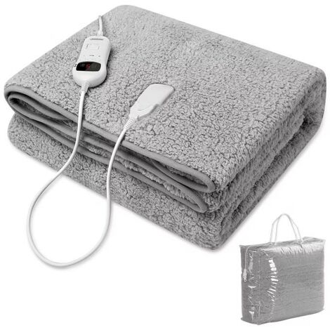 Couverture chauffante Grise 180 x 130cm pour un hiver au chaud