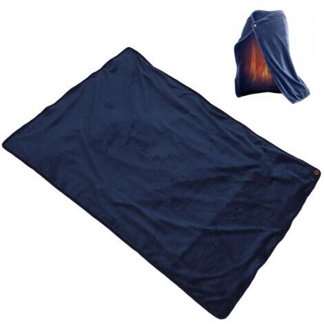 Couverture chauffante multifonctionnelle avec contrôle de température réglable, couverture chauffante électrique USB, bleu marine