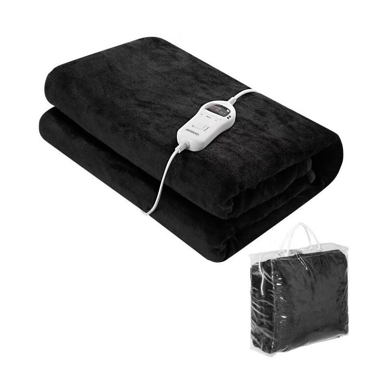 Le Poisson Qui Jardine - Couverture chauffante Noire 180 x 130cm pour un hiver au chaud - Noir