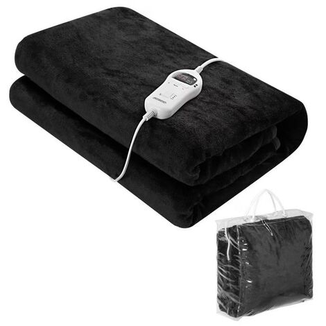 Couverture chauffante Noire 180 x 130cm pour un hiver au chaud