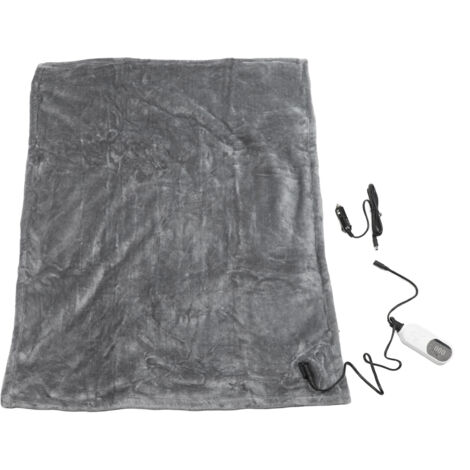Couverture chauffante pour voiture 12 V 48 W Douce et chaude En flanelle Respirante Électrique pour le camping 100 x 75 cm