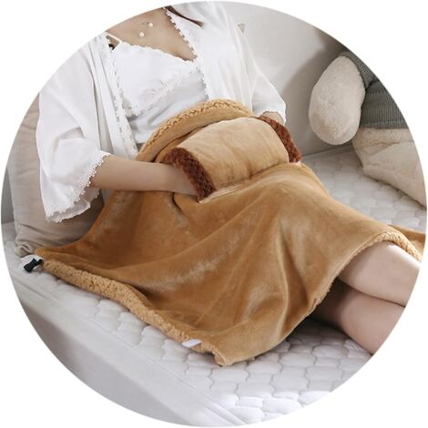 Couverture chauffante USB – Châle chauffant électrique en peluche avec taie d'oreiller 24 x 32 pouces, coussin chauffant en flanelle pour l'hiver, la maison, le bureau, la voiture, le camping, 2 coule
