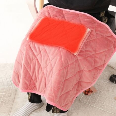 Couverture chauffante USB en polaire monocristalline pour l'hiver, taille : 60 x 80 cm (rose)