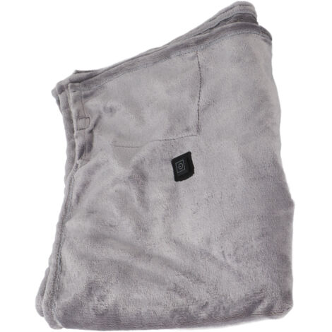 Couverture chauffante USB légère en flanelle corail pour l'hiver Gris clair