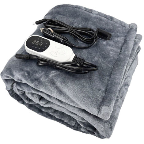 Couverture chauffante voiture 101,6x76,2cm flanelle douce 9 niveaux température arrêt auto 8h lavable machine certifiée ETL,plaid,couverture chauffante