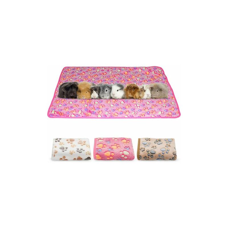 LOY - Couverture cochon d'Inde, 3 pièces de petits animaux couverture polaire douce et chaude pour animaux de compagnie coussin de couchage housse de