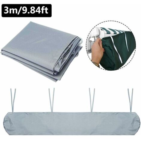 Couverture d'auvent 3m auvents de terrasse imperméables Housse de protection d'auvent latéral Store enrouleur rétractable Protection solaire Sac d'auvent anti-poussière avec cordon pour terrasse de ja