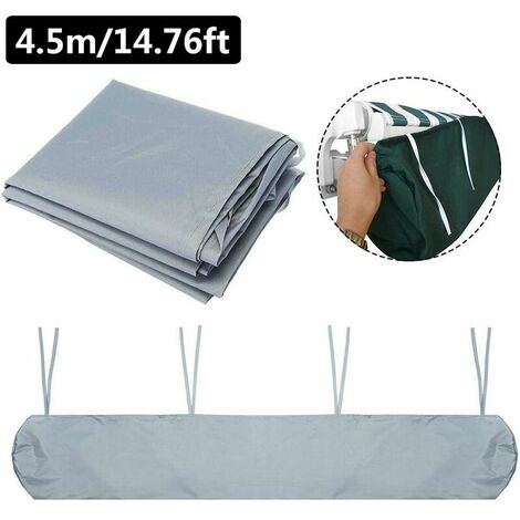 Couverture d'auvent Auvents de terrasse étanches de 4,5 m Housse de protection d'auvent latéral Store enrouleur rétractable Protection solaire Sac d'auvent anti-poussière avec cordon pour terr
