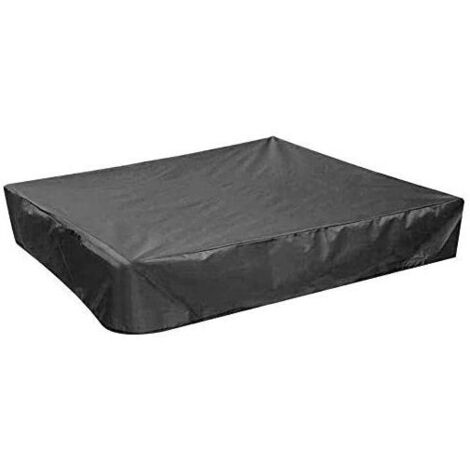 Couverture de bac à sable 120 cm x 120 cm Housse de bac à sable imperméable Tissu Oxford Housse de bac à sable noire avec cordon de serrage pour bac à sable-noir-Fei Yu