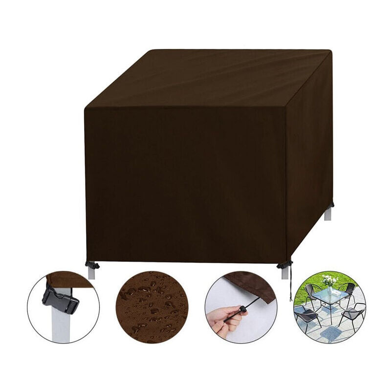 Housse Salon de Jardin avec Grilles D'aération, Iimperméable, Coupe-Vent, Anti-UV, Robuste Tissu Oxford 420D Housse de Protection pour Table Chaise